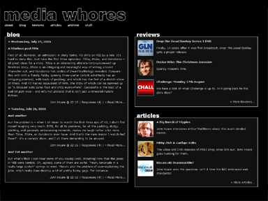 Test design for front page of Media Whores